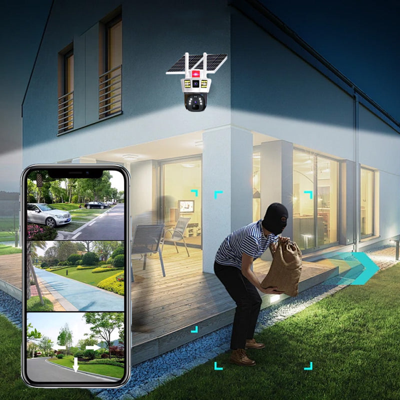 ✨🎥360° Smart Solar-Überwachungskamera mit Drei-Bildschirm-Überwachung🔥