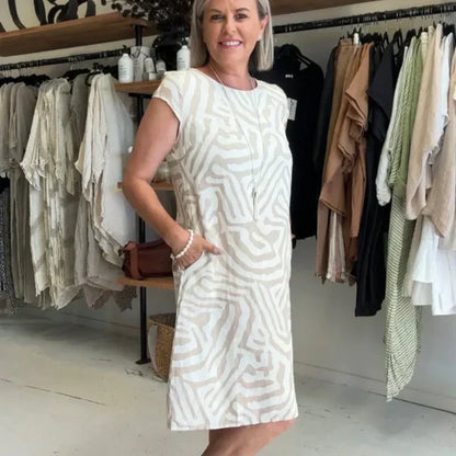 ✨2025 Sommerschlussverkauf-Lässiges Boho-Vintage-Kleid mit Print💃