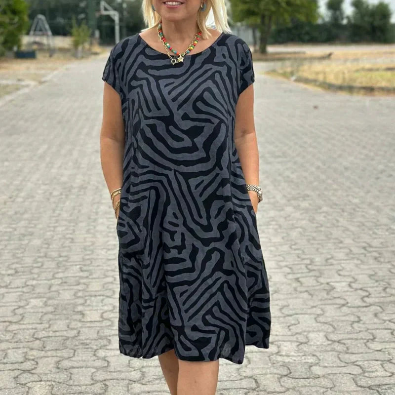 ✨2025 Sommerschlussverkauf-Lässiges Boho-Vintage-Kleid mit Print💃