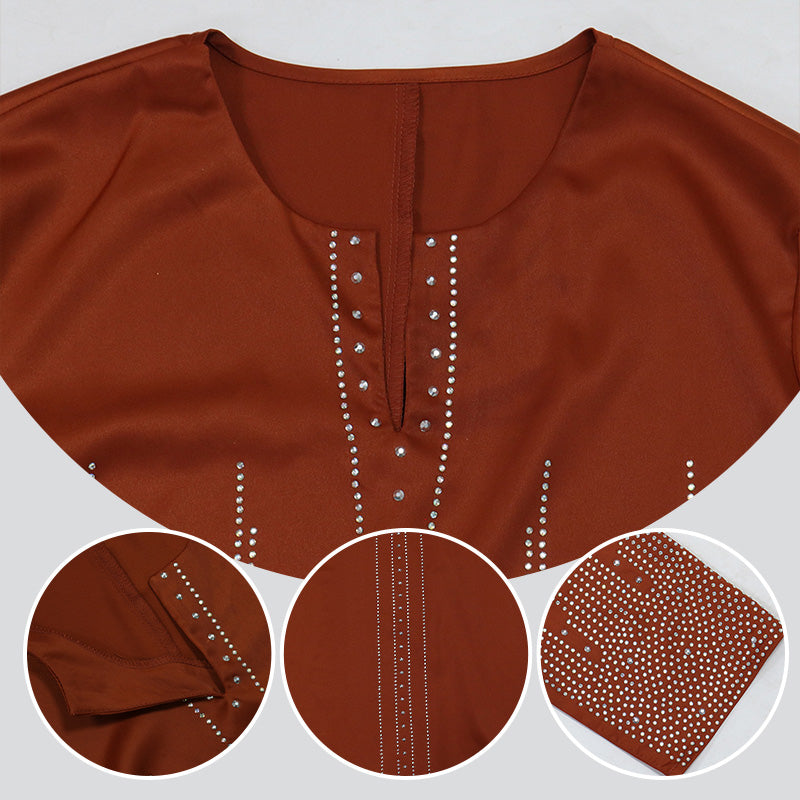 Modisches elegantes Kaftankleid mit Strasssteinen