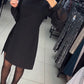 56%Rabatte💥Schlichtes, elegantes, sexy, seidiges Langarmkleid🌸