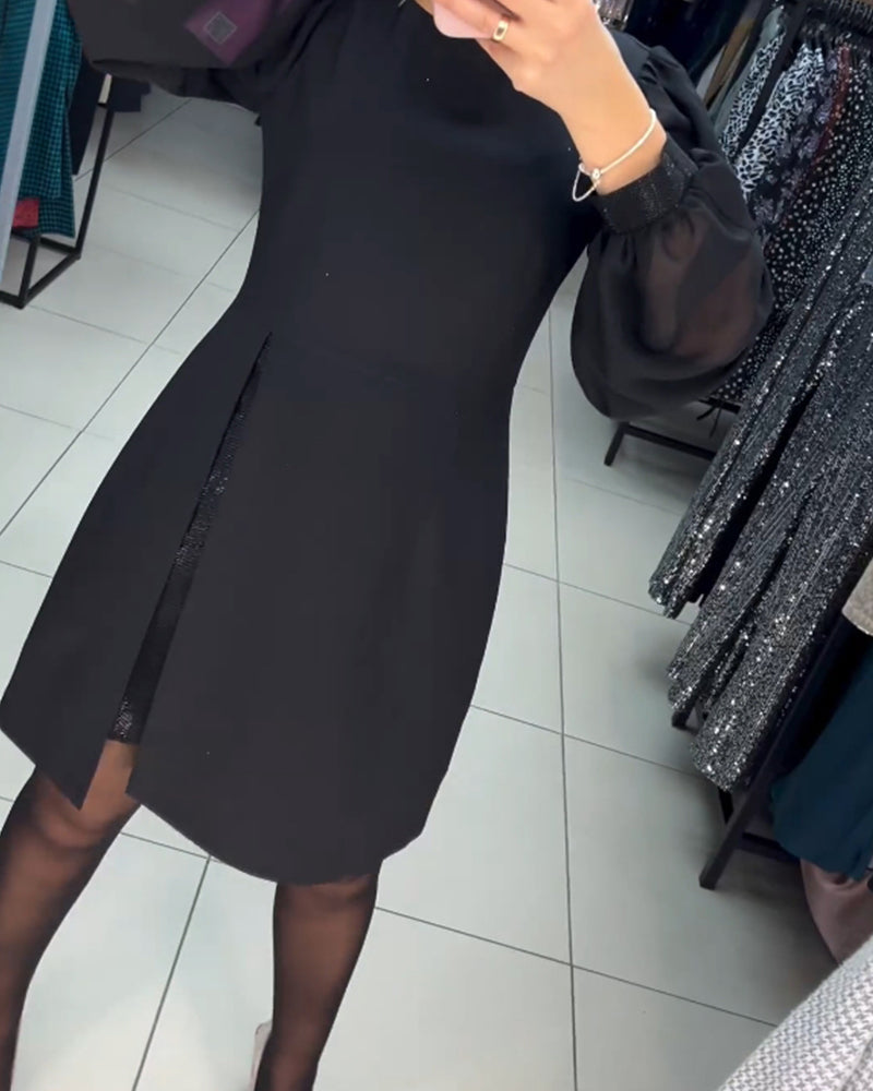 56%Rabatte💥Schlichtes, elegantes, sexy, seidiges Langarmkleid🌸