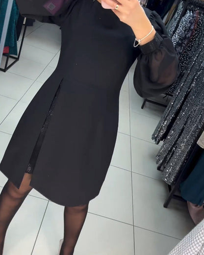56%Rabatte💥Schlichtes, elegantes, sexy, seidiges Langarmkleid🌸