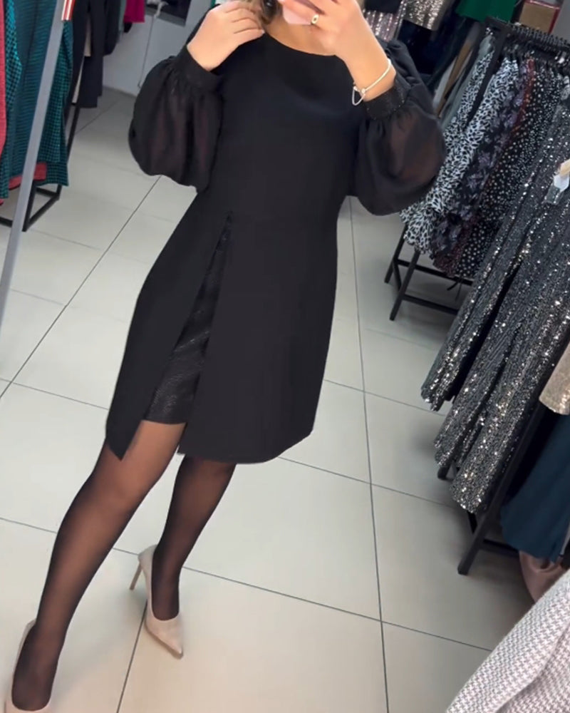 56%Rabatte💥Schlichtes, elegantes, sexy, seidiges Langarmkleid🌸