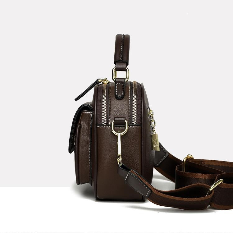 【🎊Produse noi 30% reducere】👜Elegant Double Layer Wide Strap Crossbody Handtasche