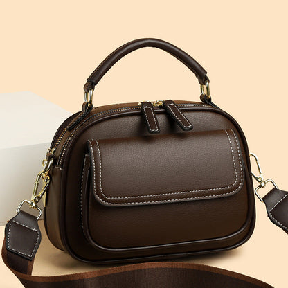 【🎊Produse noi 30% reducere】👜Elegant Double Layer Wide Strap Crossbody Handtasche