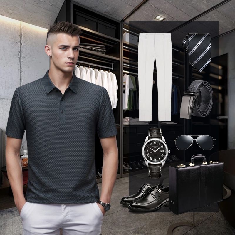 ✨Neu eingetroffen✨Sommerliches T-Shirt aus Eis-Seide für Herren