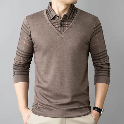 🎁Gefälschtes zweiteiliges warmes Oberteil mit Revers für Herren👖