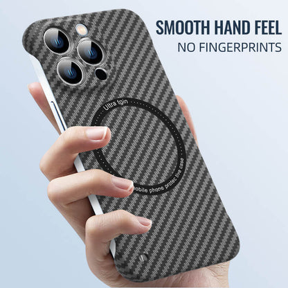 Magnetische drahtlose Aufladung Carbonfaser Handytasche📱