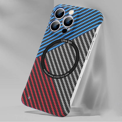 Magnetische drahtlose Aufladung Carbonfaser Handytasche📱