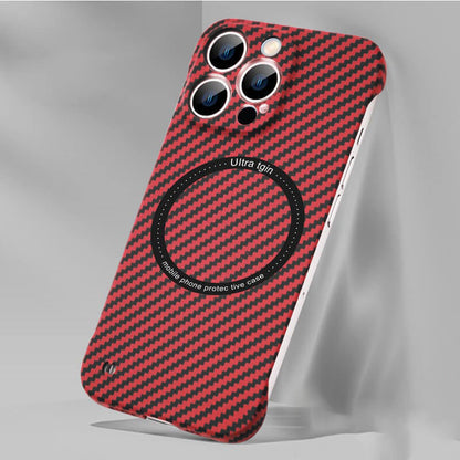 Magnetische drahtlose Aufladung Carbonfaser Handytasche📱