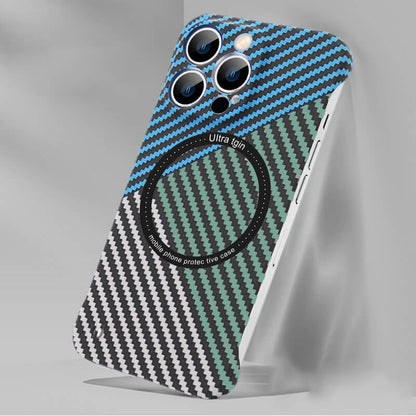 Magnetische drahtlose Aufladung Carbonfaser Handytasche📱