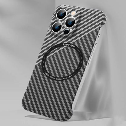 Magnetische drahtlose Aufladung Carbonfaser Handytasche📱