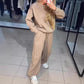 ✨Herbstverkauf 50% rabatt✨Damen Strass Rundhalsausschnitt Casual Sweatshirt und Jogginghosen Zweiteiliges Set