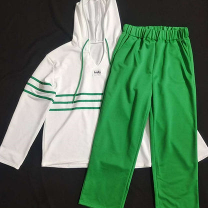 🌟2024 Neues Design🌟Set aus gestreiftem Kapuzenpullover und Hose für Damen💖
