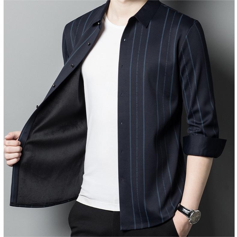 💖Knitterfreies, gefüttertes Stretch-Winterhemd für Herren👔