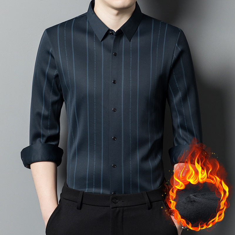 💖Knitterfreies, gefüttertes Stretch-Winterhemd für Herren👔