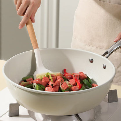 🌸Herbstschlussverkauf🌸Zeitlich begrenzt 31%RABATT+Kostenloser Versand🔥 Kieselkeramik-Wok mit echter Antihaftbeschichtung