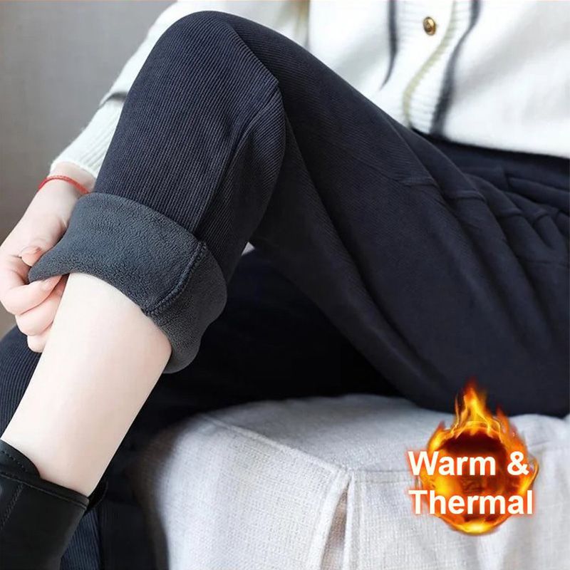 🎁Warme, mit Fleece gefütterte Hose mit hoher Taille für Frauen❄️🌞