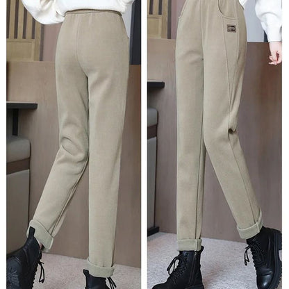 🎁Warme, mit Fleece gefütterte Hose mit hoher Taille für Frauen❄️🌞