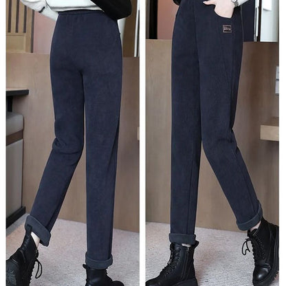🎁Warme, mit Fleece gefütterte Hose mit hoher Taille für Frauen❄️🌞