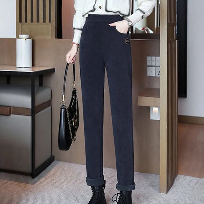 🎁Warme, mit Fleece gefütterte Hose mit hoher Taille für Frauen❄️🌞