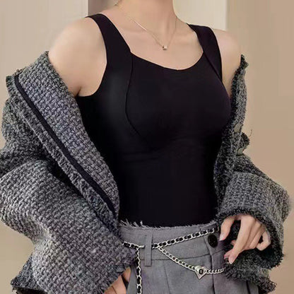 🌟Verdicktes, warmes Tanktop mit integrierter BH-Einlage