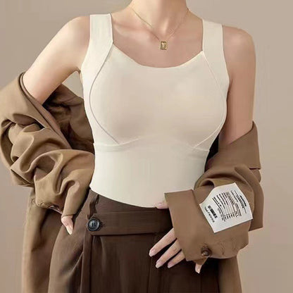 🌟Verdicktes, warmes Tanktop mit integrierter BH-Einlage