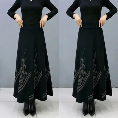 ✨Eleganter A-Linien-Rock aus Kunstwolle mit hoher Taille für Damen👗💖