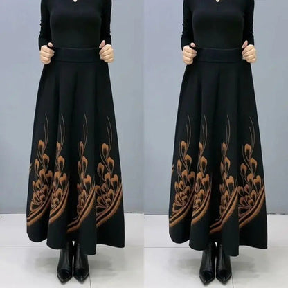✨Eleganter A-Linien-Rock aus Kunstwolle mit hoher Taille für Damen👗💖