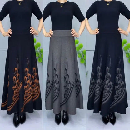✨Eleganter A-Linien-Rock aus Kunstwolle mit hoher Taille für Damen👗💖