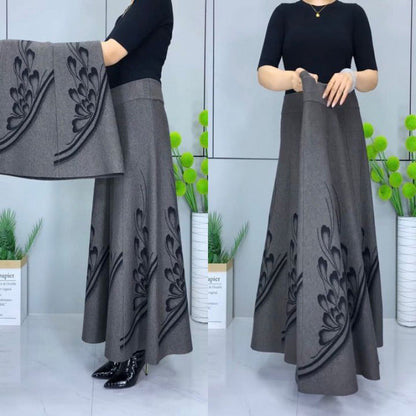 ✨Eleganter A-Linien-Rock aus Kunstwolle mit hoher Taille für Damen👗💖