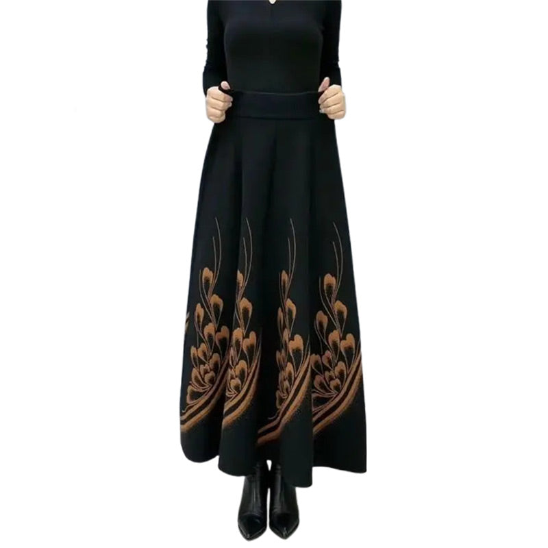 ✨Eleganter A-Linien-Rock aus Kunstwolle mit hoher Taille für Damen👗💖