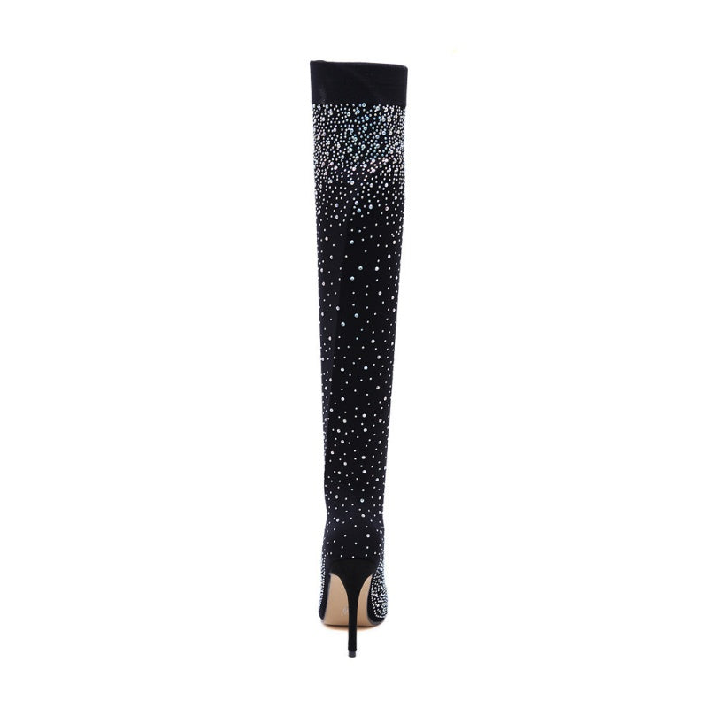 🌟50% RABATT✨Glitzernde Faux-Diamanten-Kniestiefel für Frauen👠