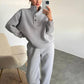 2-teiliges Set für Frauen mit Knopf-Sweatshirt & Jogginghose🌸