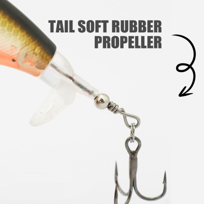 🐠🏝️Bionisches Angelköder-Set mit 3 Haken & 360° Propellerblatt✨