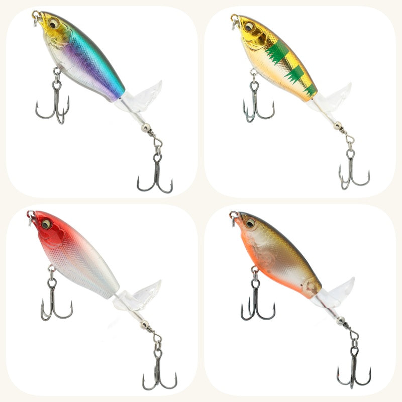 🐠🏝️Bionisches Angelköder-Set mit 3 Haken & 360° Propellerblatt✨