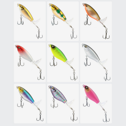 🐠🏝️Bionisches Angelköder-Set mit 3 Haken & 360° Propellerblatt✨