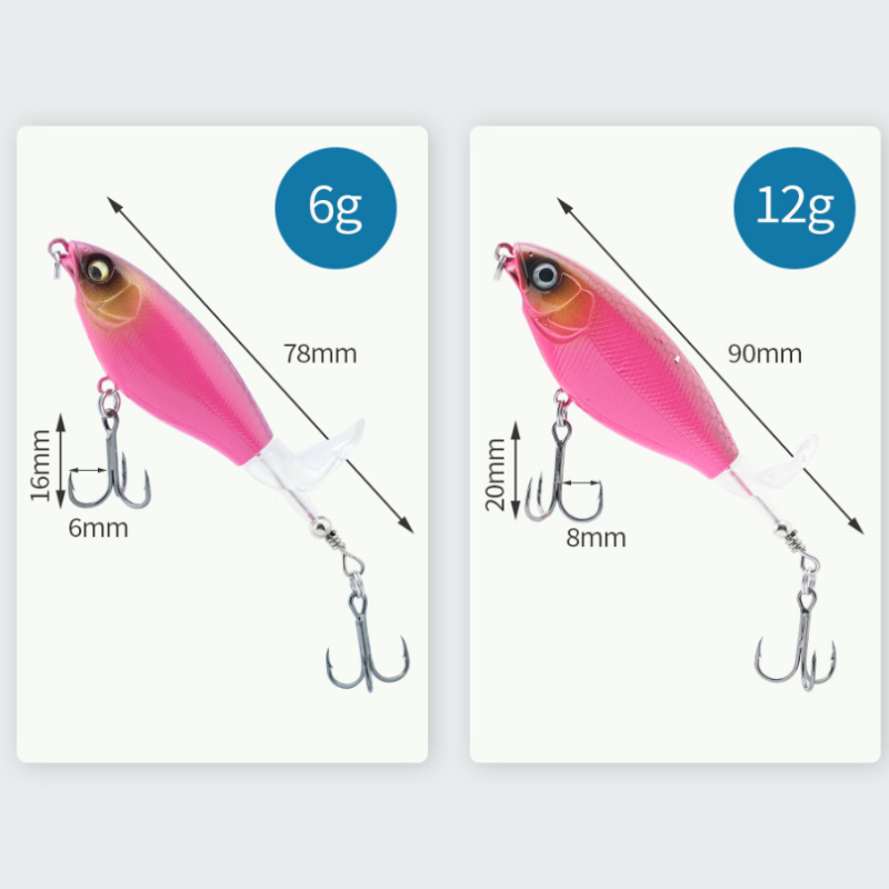 🐠🏝️Bionisches Angelköder-Set mit 3 Haken & 360° Propellerblatt✨
