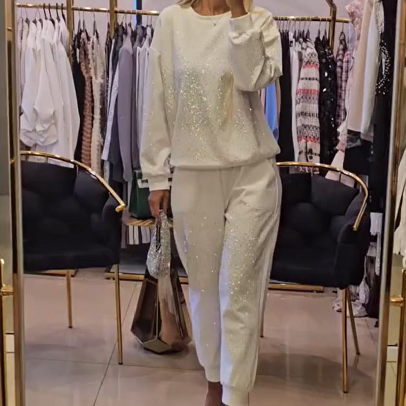 ✨Stilvoll und komfortabel✨Damenmode Glänzend Übergröße 2-Teiliges Set