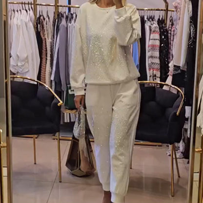 ✨Stilvoll und komfortabel✨Damenmode Glänzend Übergröße 2-Teiliges Set