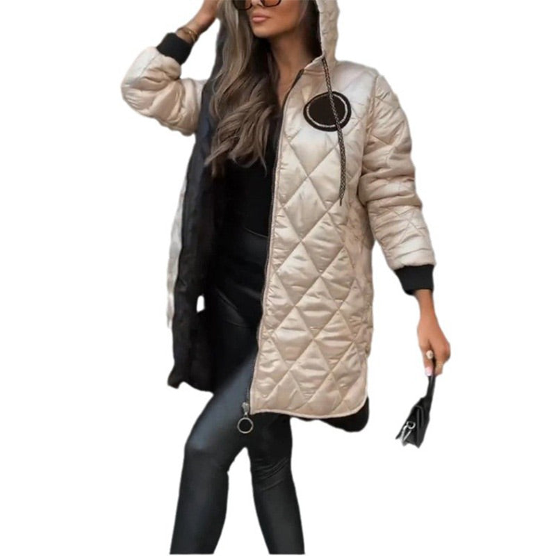 ❄️Winter-Specials❄️Hooded Reißverschluss warme wattierte Jacke für Frauen🌸