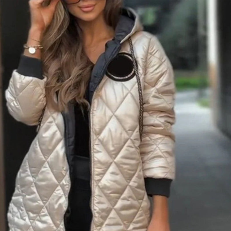 ❄️Winter-Specials❄️Hooded Reißverschluss warme wattierte Jacke für Frauen🌸