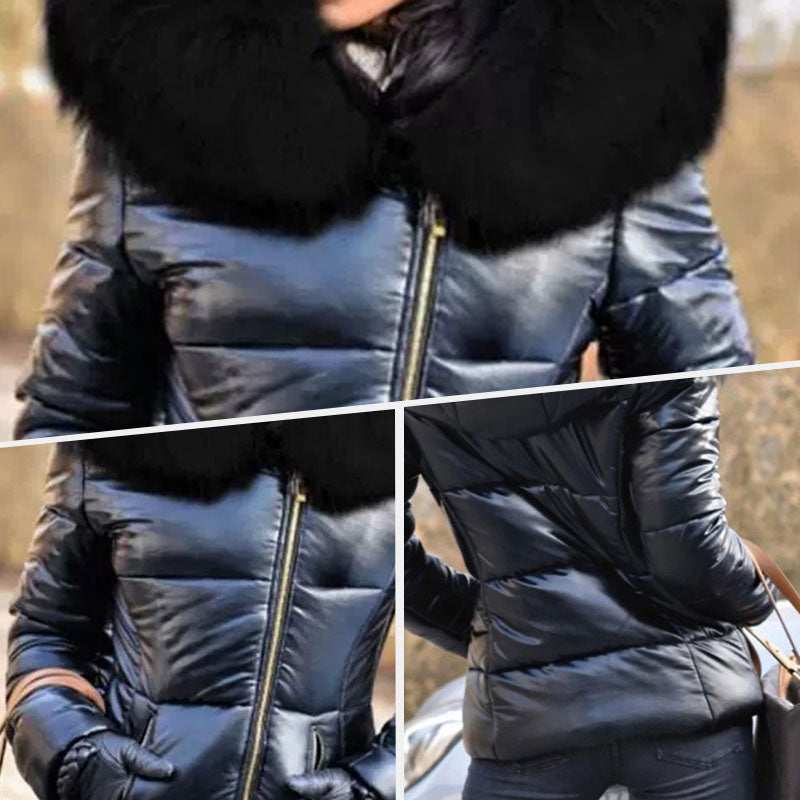 ❄️☃️Winter Special Offer-🔥🔥Damen lässige warme große Pelzkragen Kapuzenjacke