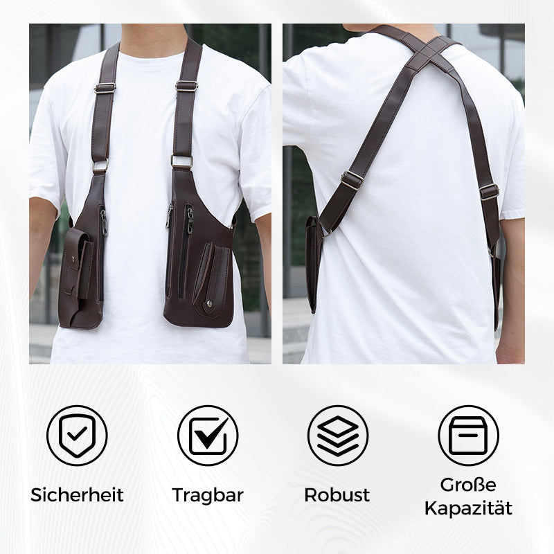 🔥Beliebter klassischer Stil🔥Taktische Anti-Diebstahl-Tasche für Herren mit doppeltem Schultergurt und mehreren Taschen