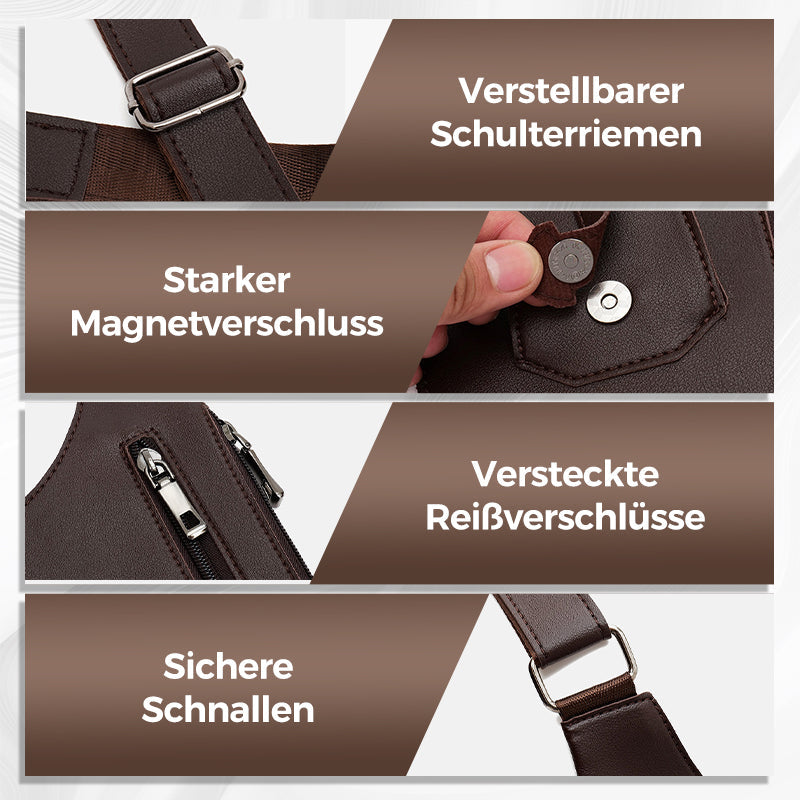 🔥Beliebter klassischer Stil🔥Taktische Anti-Diebstahl-Tasche für Herren mit doppeltem Schultergurt und mehreren Taschen