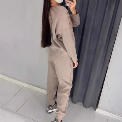 🔥Bis zu 50% Rabatt!!✨Damen Glitter Rhinestone Sweatshirt & Casual Hose 2-teiliges Set