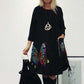 🌈Lockeres Kleid mit Schmetterlingsdruck und Rundhalsausschnitt für Damen👗🎁
