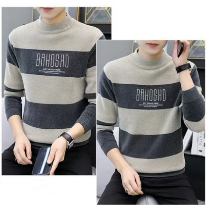 ✨Winterangebot💖Gestrickter Pullover mit Rundhalsausschnitt für Herren, gestreift