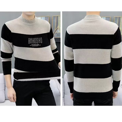 ✨Winterangebot💖Gestrickter Pullover mit Rundhalsausschnitt für Herren, gestreift